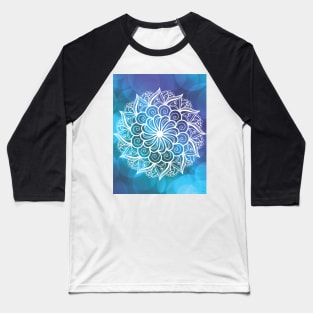 White Mandala Pattern Baseball T-Shirt